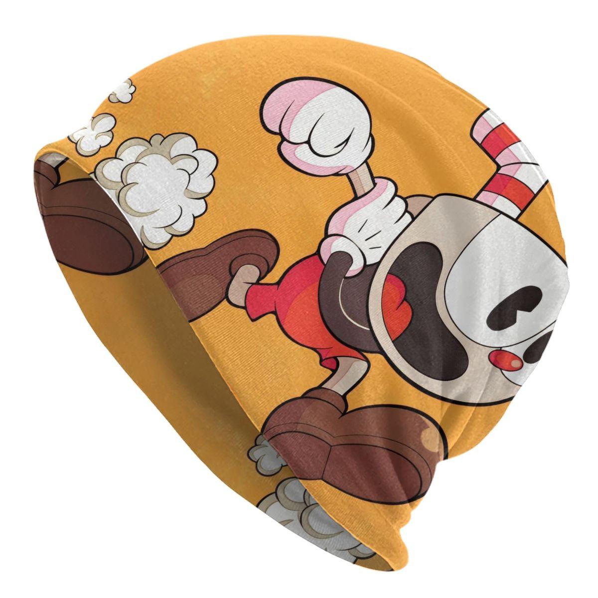 Cuphead And MugUnisex Bonnet Hats Autumn Winter Street Skullies Beanies Hats Shooting Game Unisex Spring Head Wrap Caps One Size