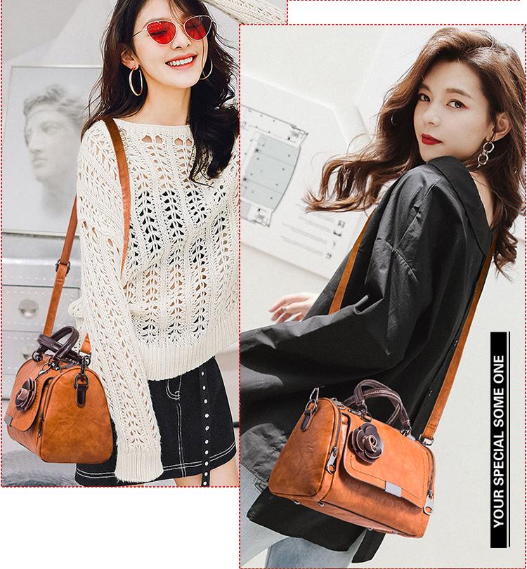 Women's 2025 Spring Retro Crossbody Boston Pillow Handbag