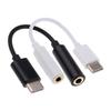 Set of 2pcs Type C Input 3.5mm Port Output Cable USB C to 3 5mm Adapter Cord Wire Tablet Phone Accessory