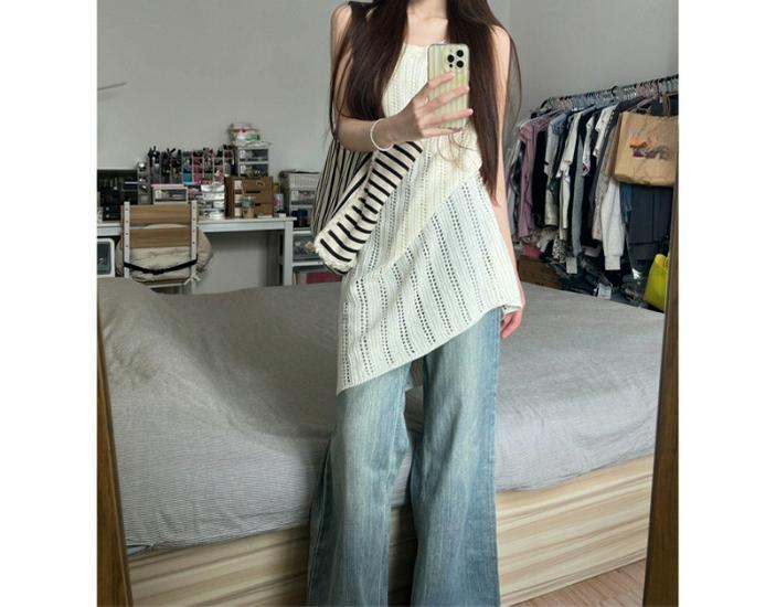 

Французское нишевое трикотажное платье без рукавов с многослойным подолом - Летнее платье-майка для женщин One Size белый