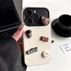 Matte Silicone Phone Case IPhone 15 14 13 Pro Max With Gradient Window 3D Bear Design Anti-Slip Shockproof Full Cover