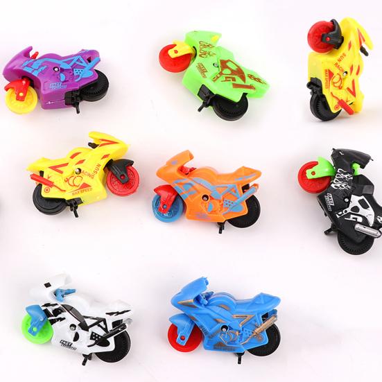 5Pcs Motorcycle Model Toys Inertia Drive Forward Mini Multicolored Battery-Free Interactive Toys Collectible Children Pull Back Cartoon Toy Vehicles