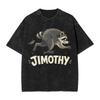 Jimothy Raccoon Washed T Shirts Streetwear Hip Hop Vintage T-Shirt Kawaii Panda Tees Tops for Men Women Cotton Harajuku Summer