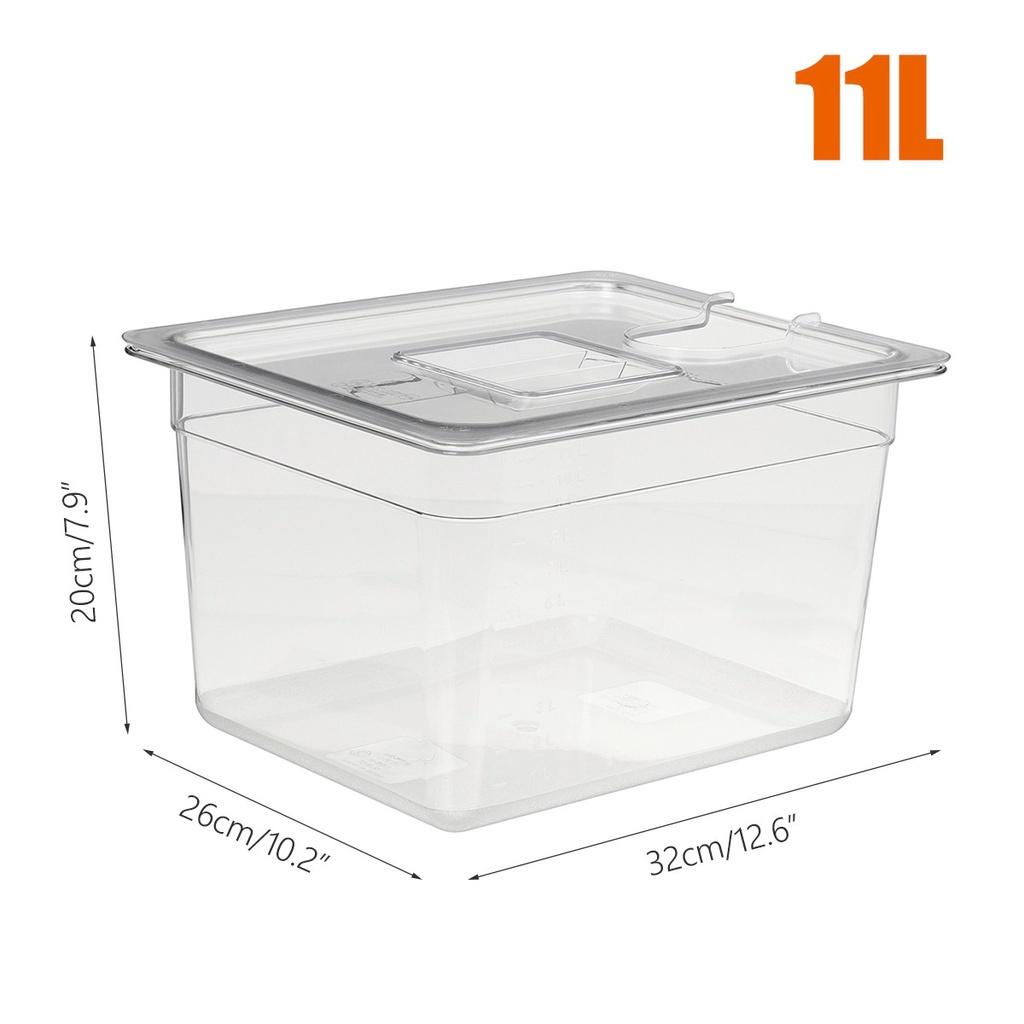 11L 11 Liter Water Tank Bath for Circulator Sous Vide Culinary Immersion Slow Cooker Cooking Tools Sous Vide Container with Lid