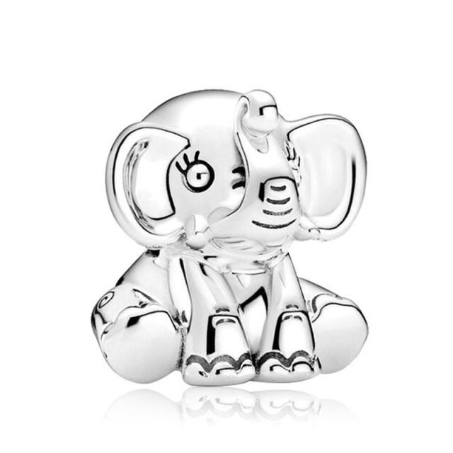 1Pcs New Cute Silver Star Cat Elephant Mushroom Bear Pendant Fit Original Charm Bracelet Women Jewelry Gifts