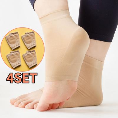 Just Pick Heel Feuchtigkeitsspendende Socken gegen abgestorbene Hautzellen, Silikon-Fersenpolster, 4 Sets, 2 Stück