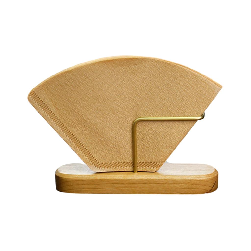 Wood Paper Rack Stylish Wooden Filtering Papers Stand Fan Shapes Filter Tissue Holder Ornament Gift for Coffee Lovers