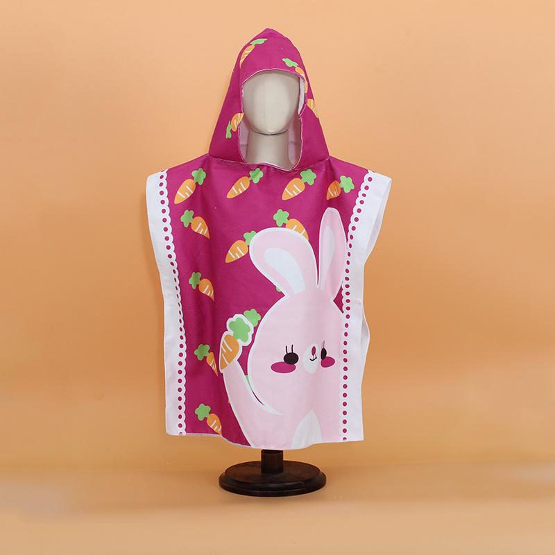 

Children s Cartoon Hooded Bathrobe: Quick-Dry, Absorbent Microfiber Towel Cape. 60 x 120 cm