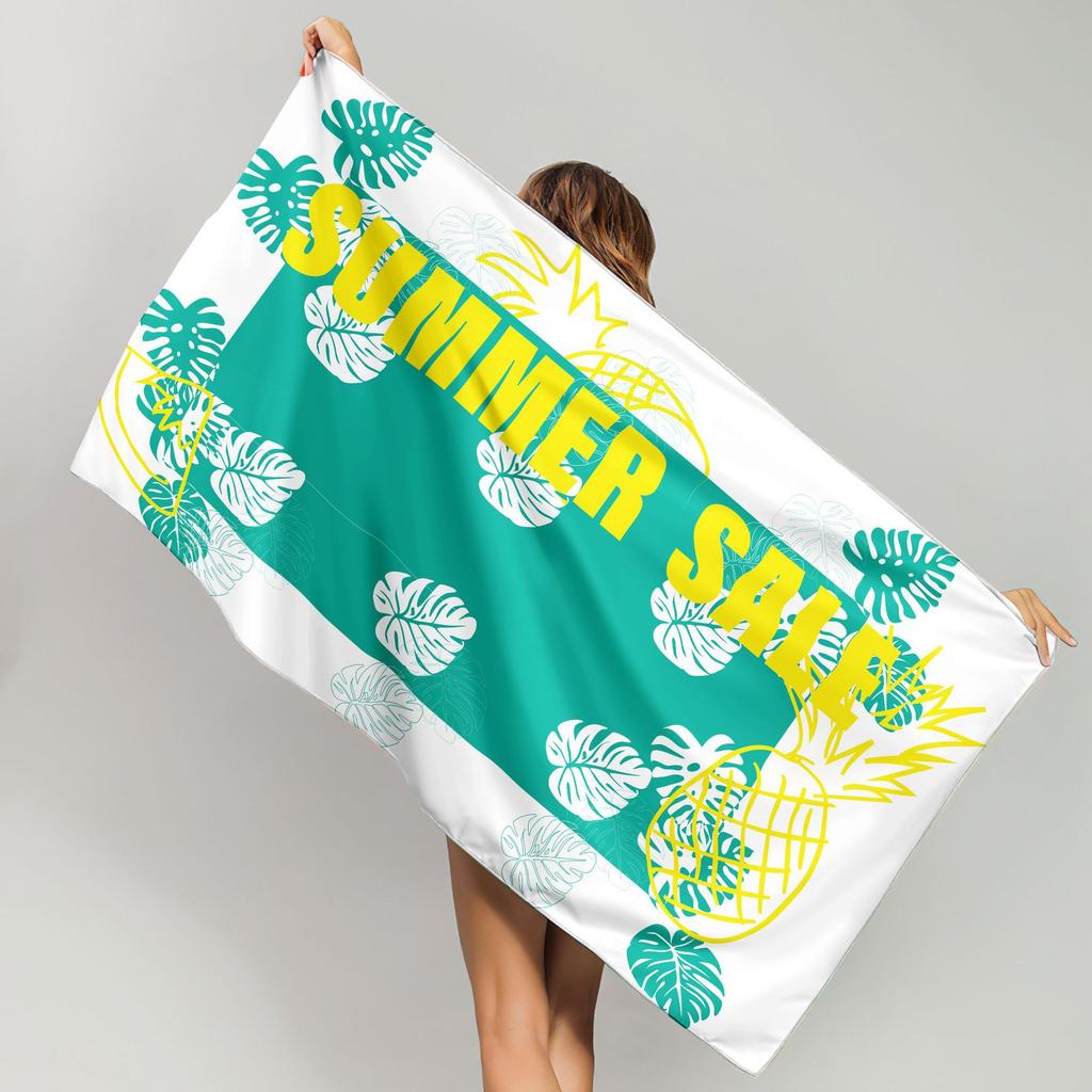 Vintage Sunset Palm Tree Beach Towel Lightweight Fast Drying Sandproof Towel For Outdoor Travel Swimming Holiday