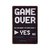 Vintage Game Zone Tin Sign  Gamer At Work Warning Metal Wall Decor for Home Club Game Room Man Cave
