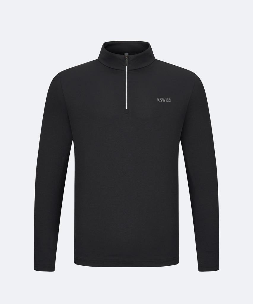 K-Swiss Men'S Kaipro Active Zip-Up Long Sleeve Tee_1Kstlsu004Bk