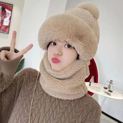 1PC Nouveau chapeau écharpe masque d'automne et d'hiver pour femme avec protection auditive intégrée et chapeau coupe-vent, bonnet épais et chaud pour parents et enfants