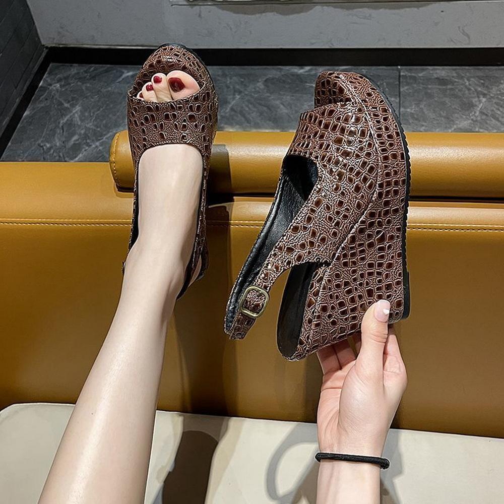 Fashion FHC New 10CM Wedges High Heels Women Platform Pumps.Fashion Gladiator Shoes,Back Hollow Out,Peep Toe,Black,SIlver,Brown,Dropship
