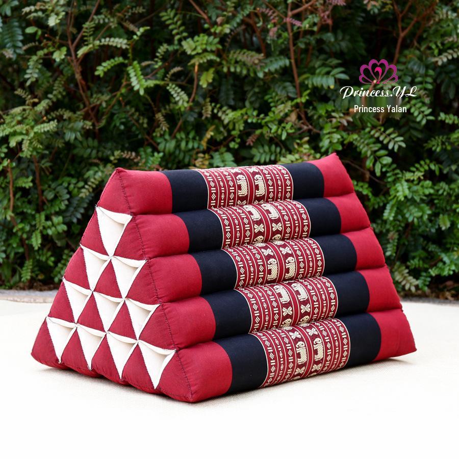 Thailand Triangle Tatami Cushion: Kapok Lumbar Pillow & Sofa Back Support.