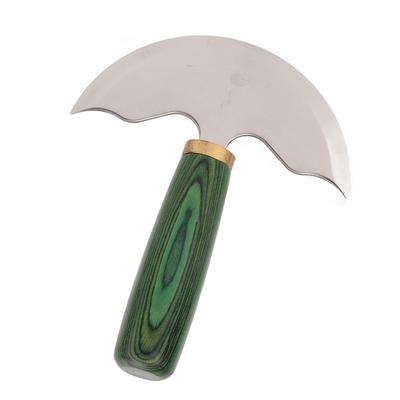 Leder Rundkopf Messer Halbkreis Grüner Holzgriff Handgefertigt DIY Leder Trimmesser Lederbearbeitungswerkzeug