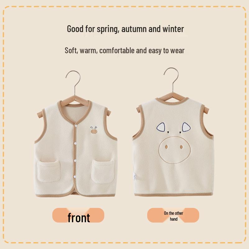 Jingqi Aoli Velvet Baby Vest: Warm, Thickened, 2025 Style Fleece for Infant Autumn/Winter Wear