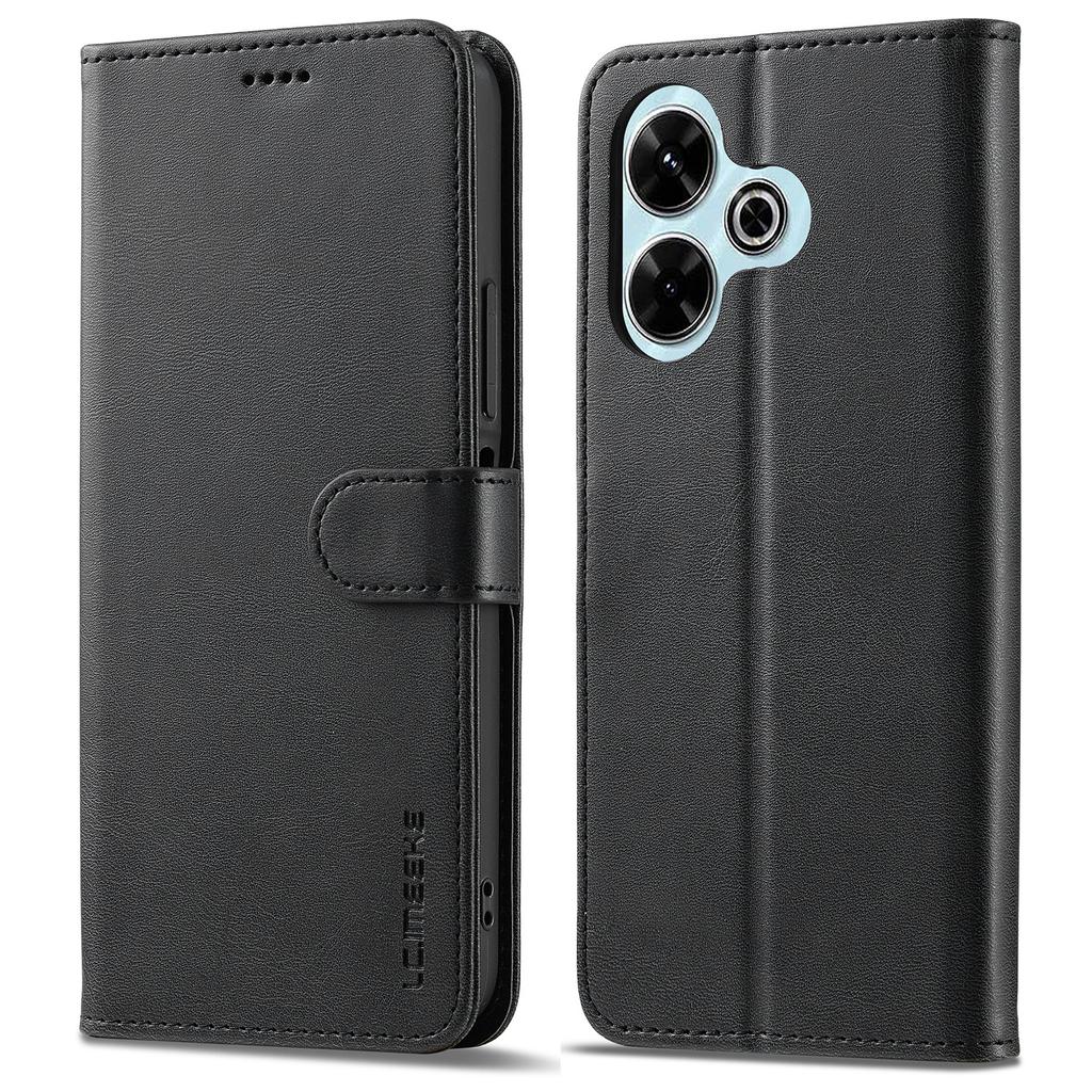 LC.IMEEKE Für Xiaomi Redmi 13 5G/13 4G Hülle Brieftasche Kalbsleder Textur Leder Handyhülle