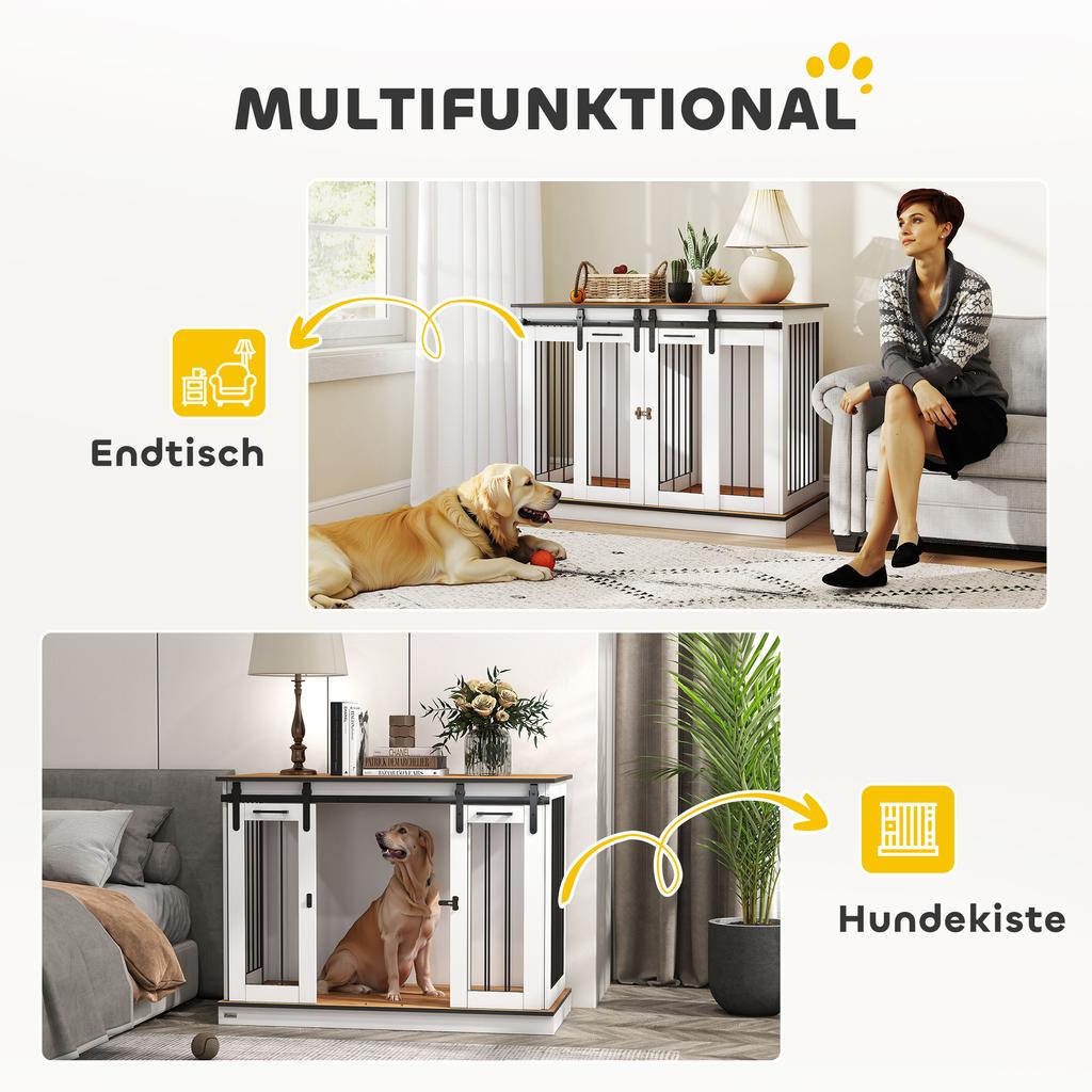 Hundeboxmöbel für große Hunde, Doppelte Hundebox für kleine Hunde