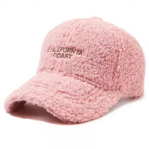 Lamb hat women's autumn and winter fashion casual versatile plush cap thickened thermal cotton hat baseball cap