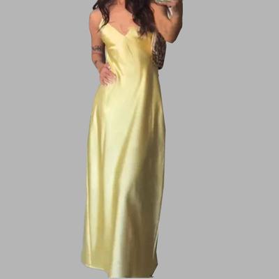 New Spring Style Spring Dress Silk Satin Texture Suspender Dress