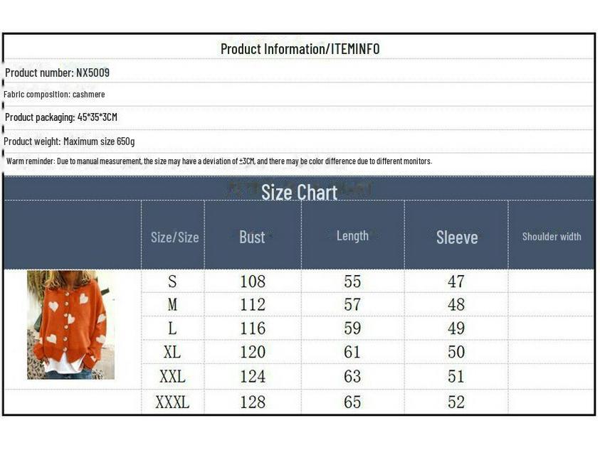 2024 Autumn/Winter European & American Women's Heart Knit Cardigan Sweater