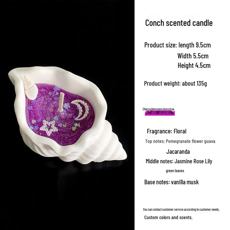 Seashell Scented Candle: Handmade Long-Lasting Fragrance, Creative Bedroom Décor, Perfect Birthday Gift