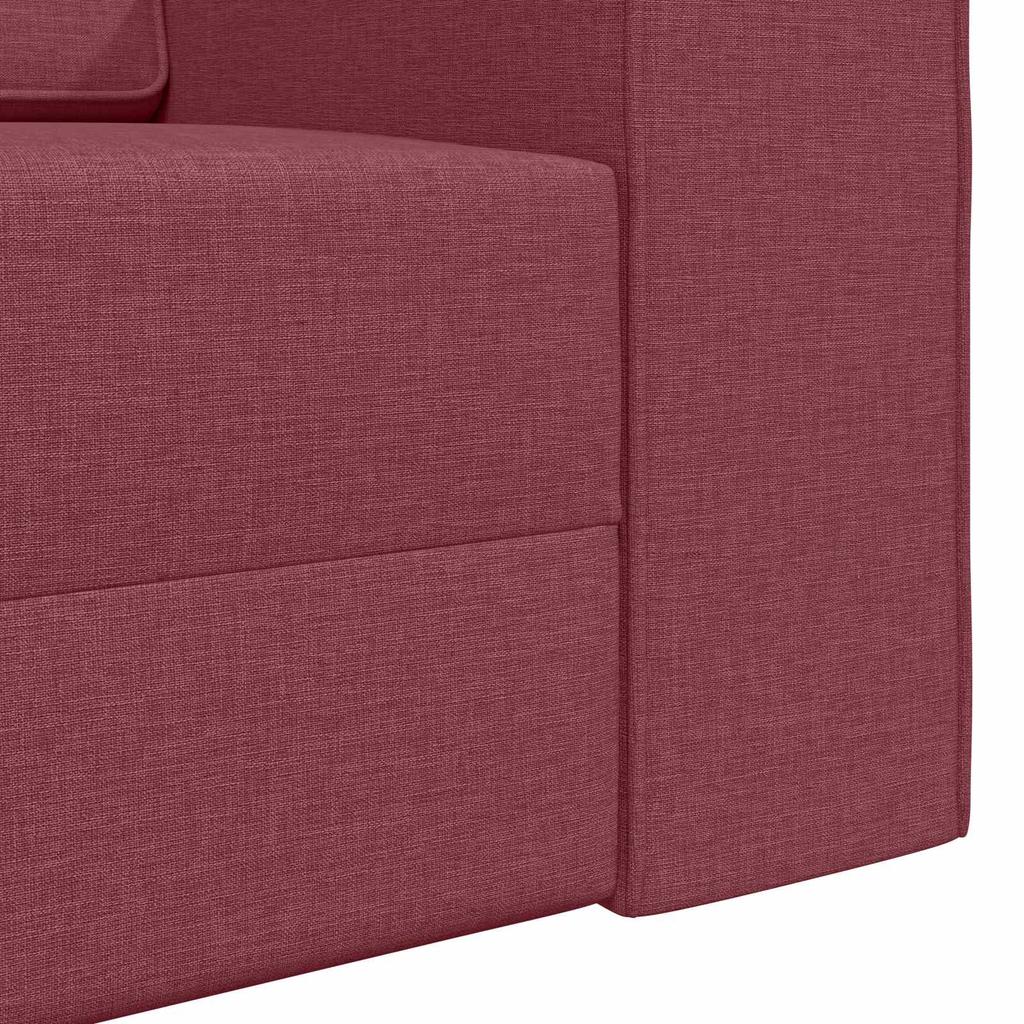 Red Wine Sleeper Sofa 245 x 78 x 77 cm Fabric