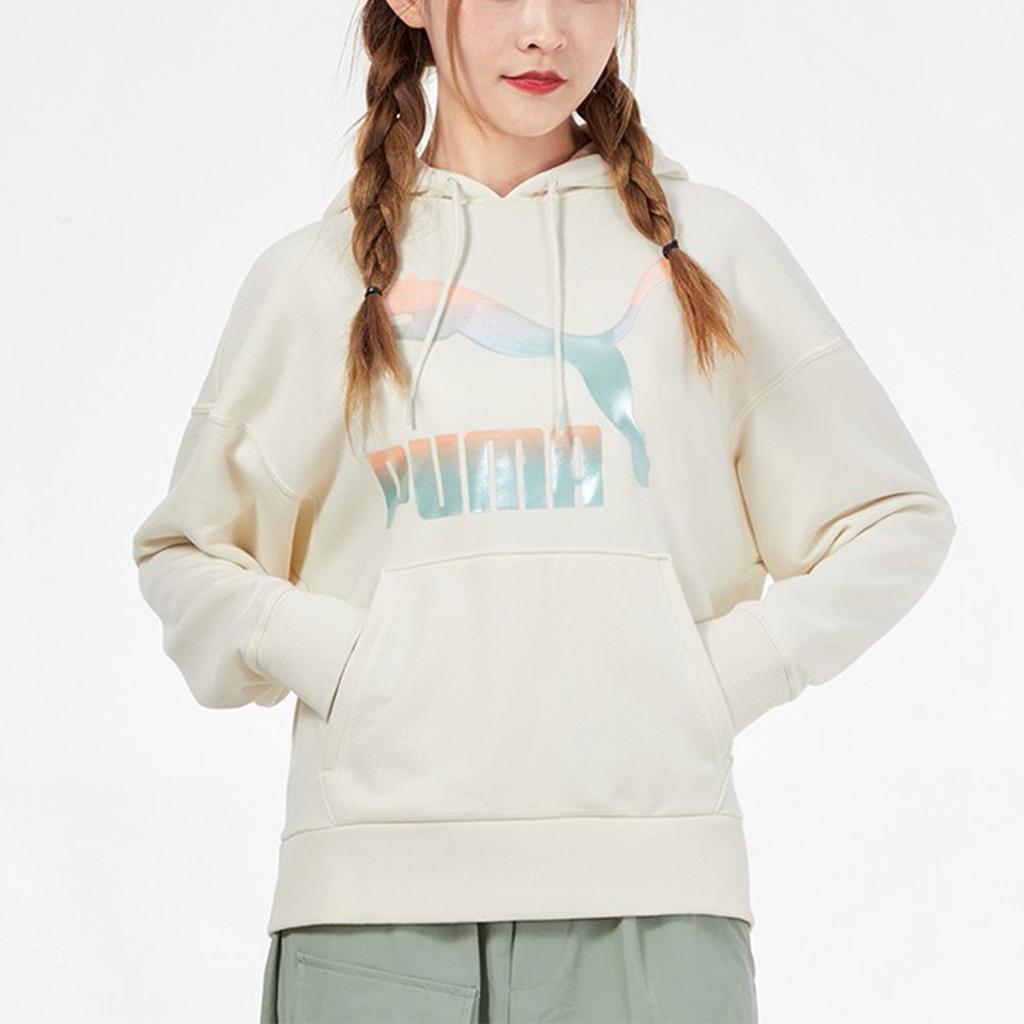 Puma CLASSICS Sweatshirts Women's Ecru Hooded Moderate Regular 531385-88