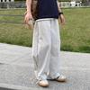 Summer Retro Young Men's Loose Straight Wide-leg Pants Thin Solid Color Casual Pants Loose Lazy Trousers
