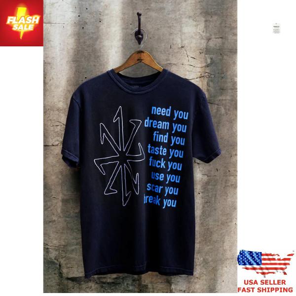 

1995 Eraser T-Shirt Distressed Vintage DE Band Tee Grunge Industrial Rare Unisex T-Shirt XXL