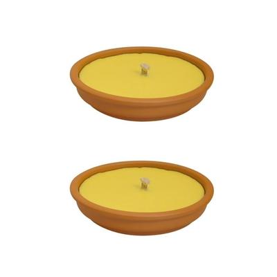 Pack 2 Citronella Anti-Mosquito Candles In Terracotta Pot