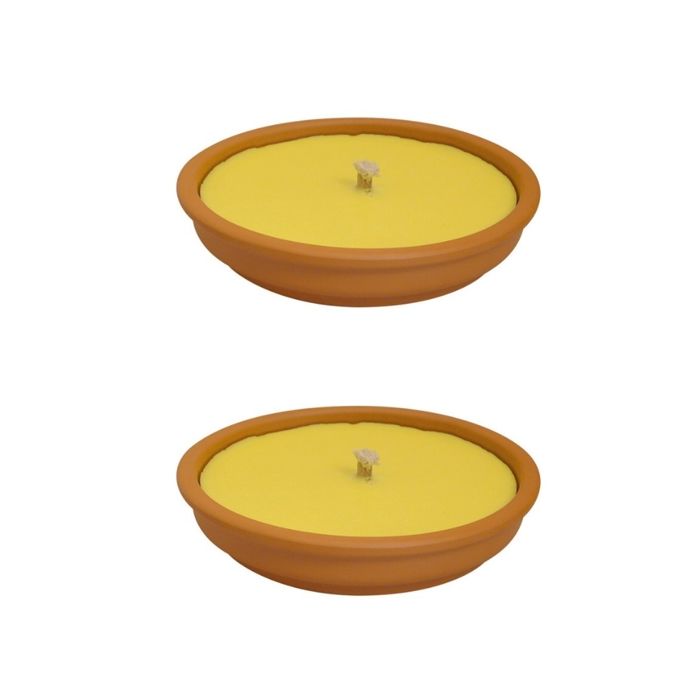 Pack 2 Citronella Anti-Mosquito Candles In Terracotta Pot