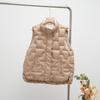 Autumn and Winter Women's Duck Down Fleece Waistcoat Women Loose Stand Collar Pockets Warm Quilted Puffer Sleeveless Vest