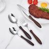 304 Stainless Steel Cutlery Set with Wooden Handles - Knife, Fork, Spoon for Western Cuisine