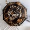 Gear Wolf  pattern, automatic folding umbrella, portable and foldable design, 8 ribs, a Christmas or birthday gift.