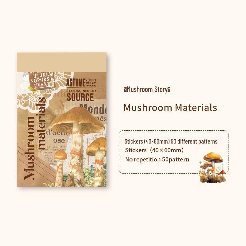 

Serene Time Series Retro Collage Sticker Book: 50 Sheets, 6 Styles for DIY Tent Decoration