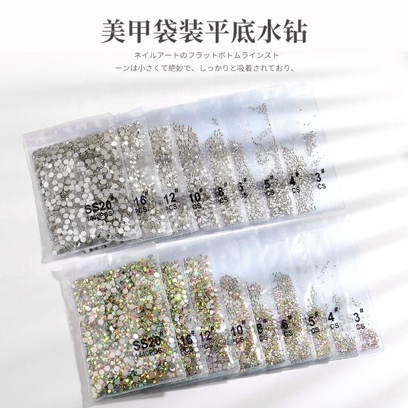 Popular Sale Strass Rhinestone Crystal Ab SS6/SS8/SS10/SS12/SS16/SS20 Non Hotfix Rhinestones for Nail Art