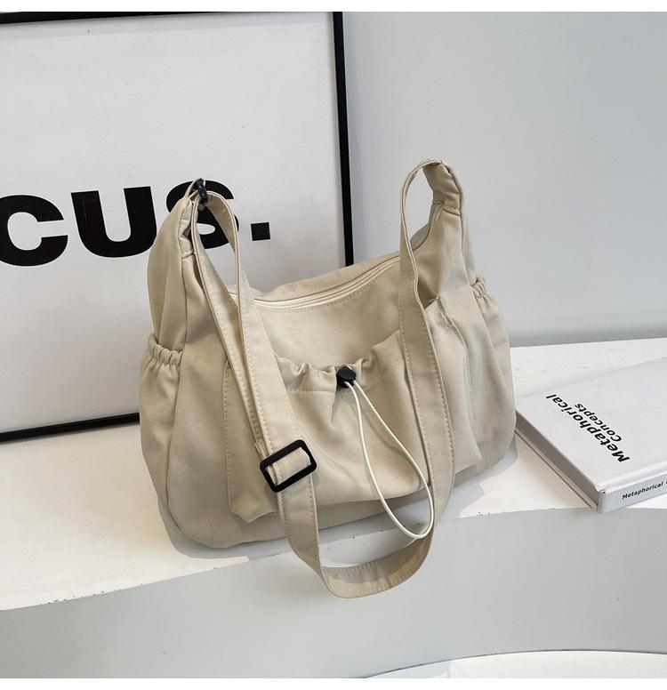 Trendy Solid Color Large Capacity Women's Bag 2025 New Fashion Shoulder Bag High Sense Casual Versatile Tote Bag