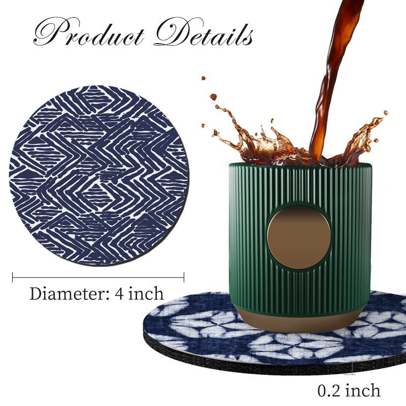 Coaster, Diatom Mud Cushion, Absorbent Cushion, Washing Mat, Dining Table, Heat Insulation And Anti-Scalding, Teacup Mat, Round.
