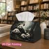 1pc, 2d Flat Printing, Tissue Box Panda Pattern In the Jungle Printed Tissue Box, Suitable for Bathrooms, Living Rooms, Bedrooms, Dressing Tables, Cof