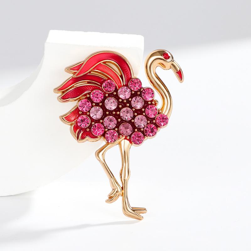

Fashion Temperament Animal Crystal Flamingo Brooch For Women Clothing Coat Accessries Gifts A2