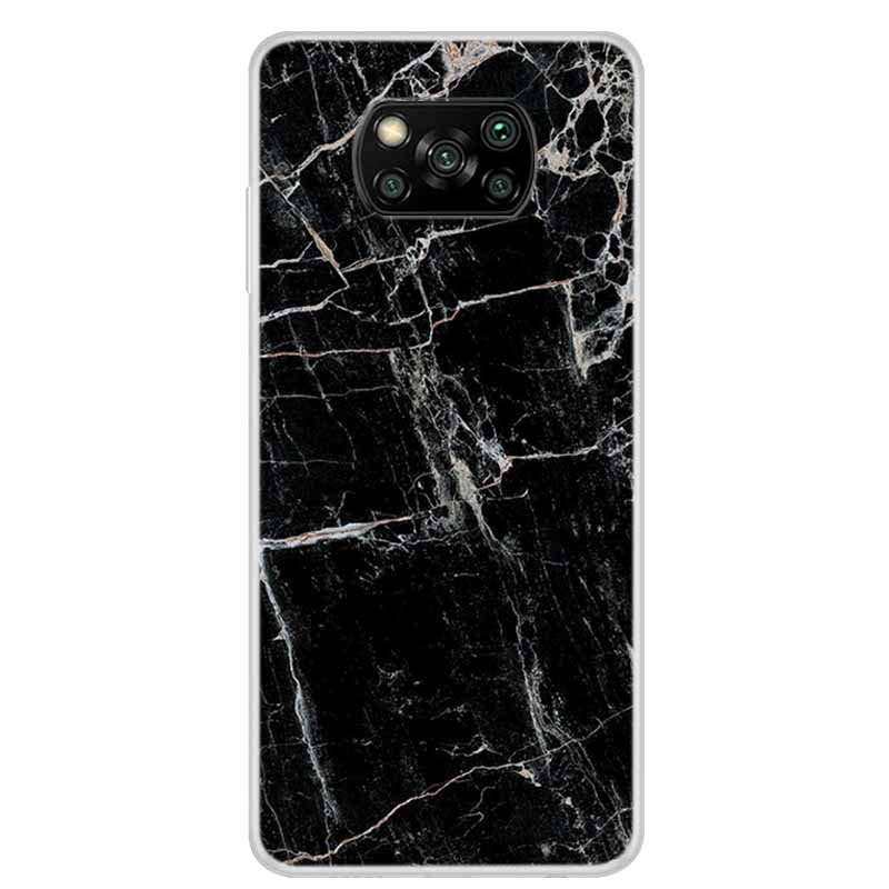 For Poco X3 Pro Case X3 NFC 6.67" Clear Marble Soft TPU Silicone Back Case for Xiaomi Poco X3 NFC Phone Covers Shockproof Fundas