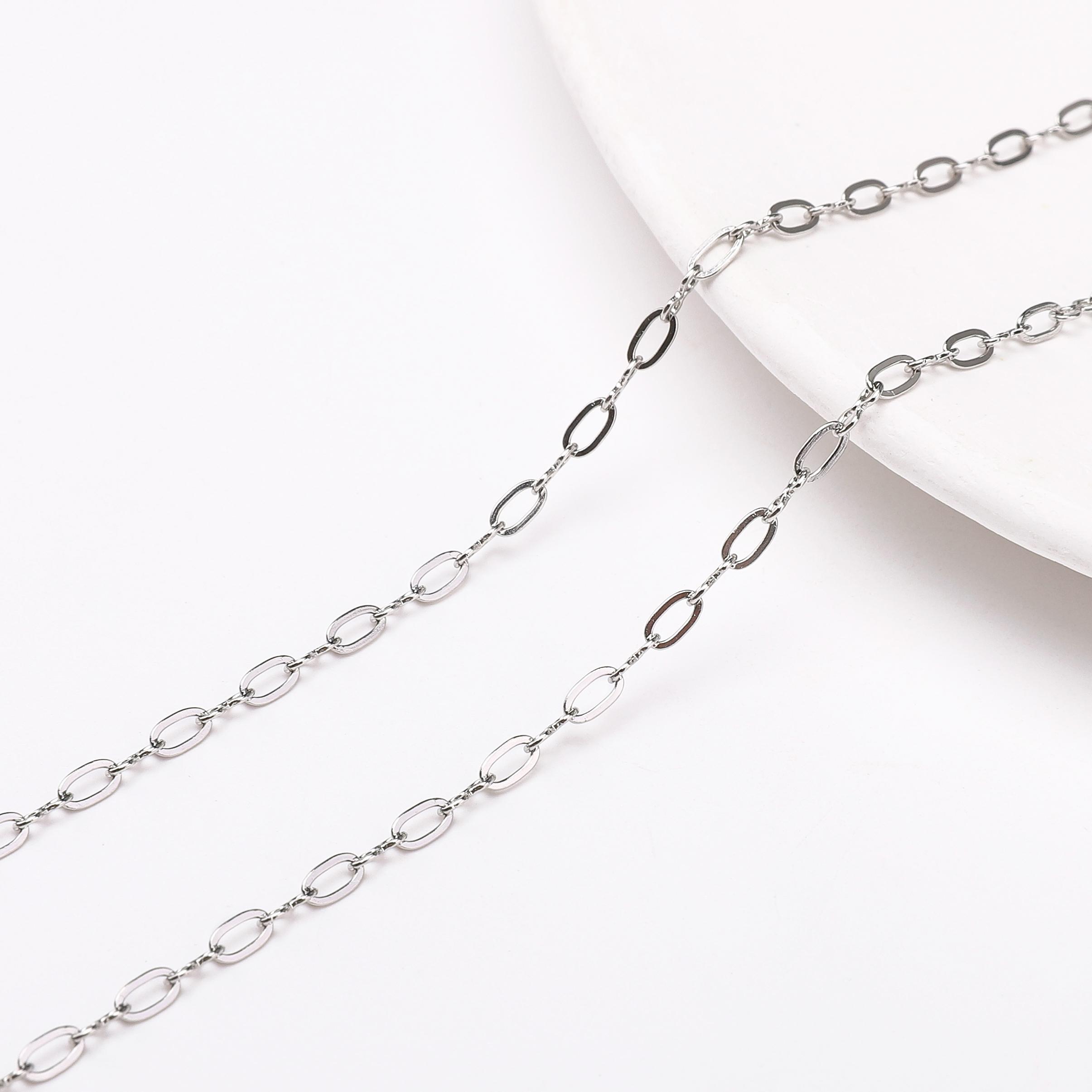 

1 метр цепи из нержавеющей стали кубинская звеньевая цепь базовая панк цепь для самостоятельного изготовления ожерелья браслета ювелирных изделий 2.5x4.5mm