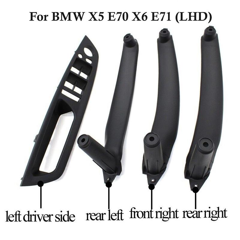 Only for LHD Car 4Pcs/Set Black Car Interior Door Pull Handle for BMW X5 E70 X6 E71/E72