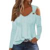 New V-neck Off Shoulder Casual Solid Color  Women's T-Shirt Top