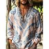 T-shirt casual da uomo a maniche lunghe con stampa