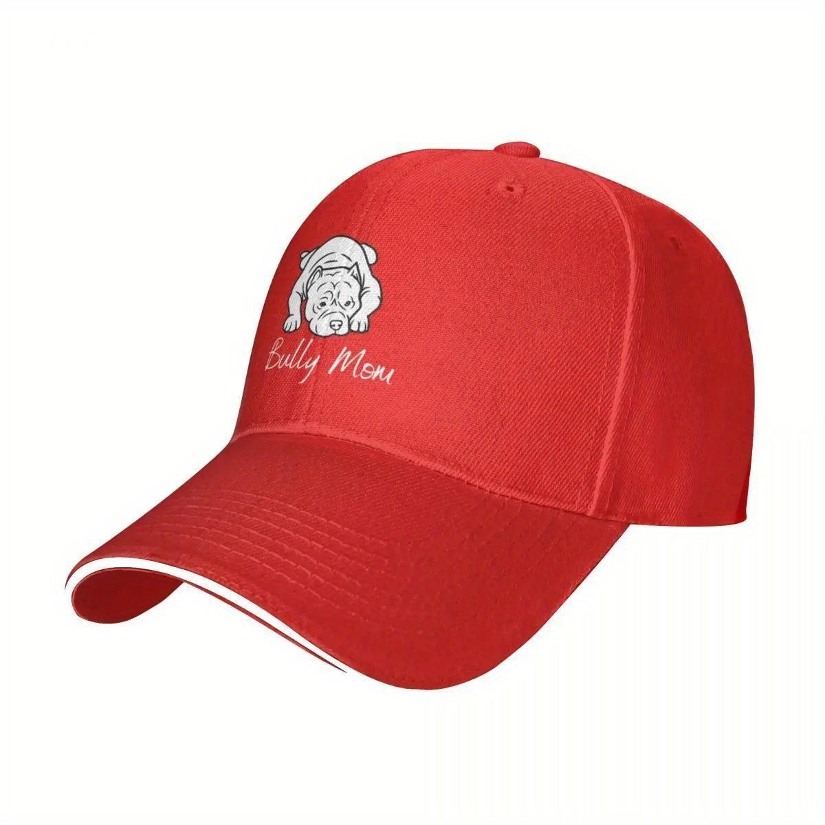 Bully Mom Pitbull Dog Graphic Baseball Cap Breathable Cotton Casual Adjustable Hat for Adults XS(old)