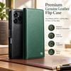Dla iPhone 18 Pro / 18 Pro Max / 17 Pro / 17 Pro Max Magnetyczne Etui z Klapką ze Skóry Naturalnej Stojak Uchwyt na Karty Ręcznie Robione Pokrowiec ze Skóry Bydlęcej