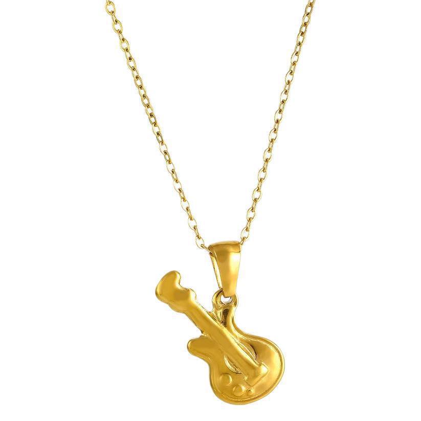 High-Grade Titanium Steel Violin Necklace: Luxury Pendant for Men & Women