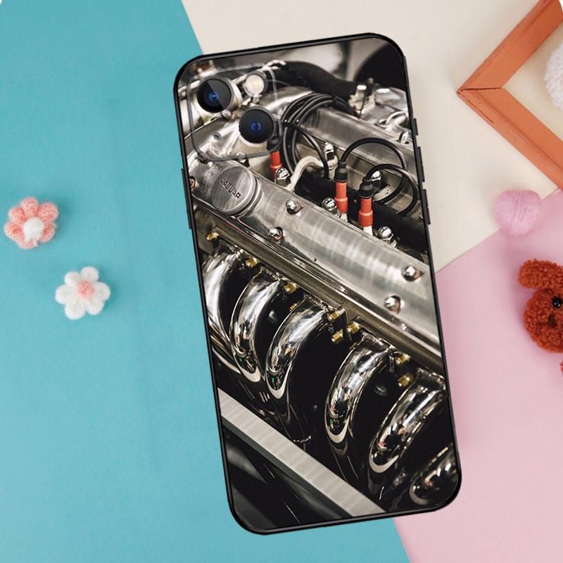 Mechanical Engines Phone Case For iPhone 16 15 14 12 11 13 Pro Max Plus Mini XR 16e Funda Silicone Back Cover